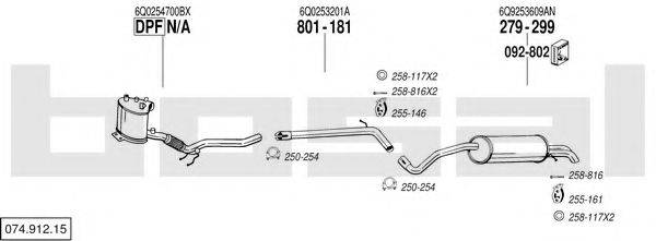 BOSAL 07491215 Система випуску ОГ