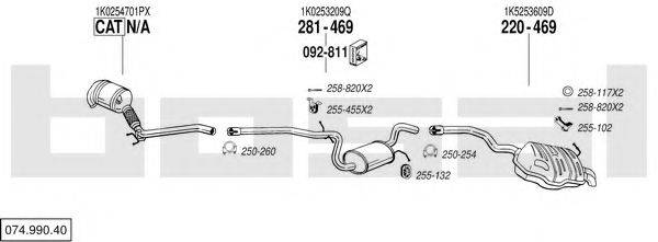 BOSAL 07499040 Система випуску ОГ