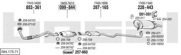 BOSAL 08417571 Система випуску ОГ