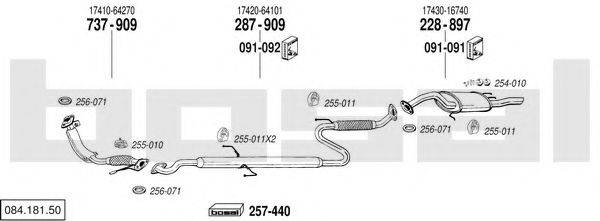 BOSAL 08418150 Система випуску ОГ