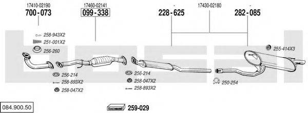 BOSAL 08490050 Система випуску ОГ