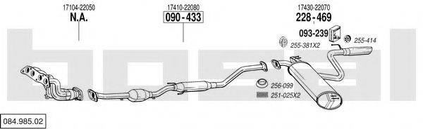 BOSAL 08498502 Система випуску ОГ