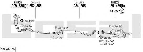 BOSAL 08802450 Система випуску ОГ