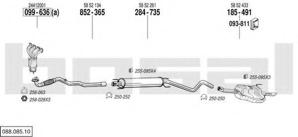 BOSAL 08808510 Система випуску ОГ
