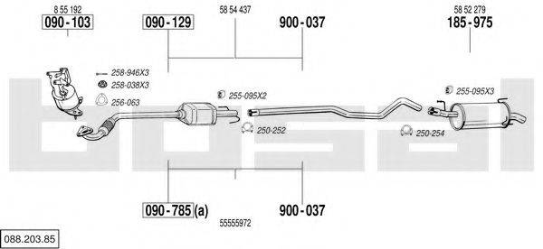 BOSAL 08820385 Система випуску ОГ