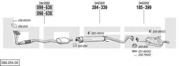 BOSAL 08825400 Система випуску ОГ