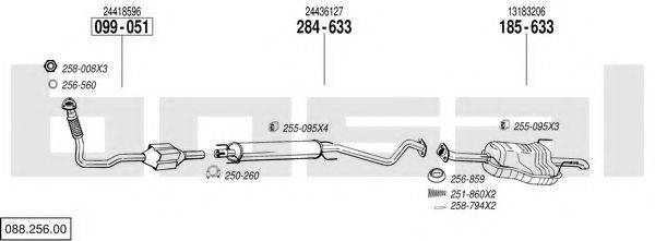 BOSAL 08825600 Система випуску ОГ