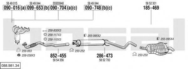 BOSAL 08898134 Система випуску ОГ