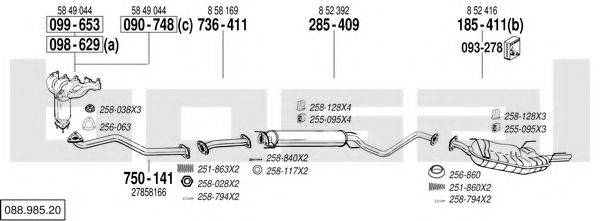 BOSAL 08898520 Система випуску ОГ