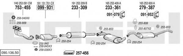 BOSAL 09013650 Система випуску ОГ