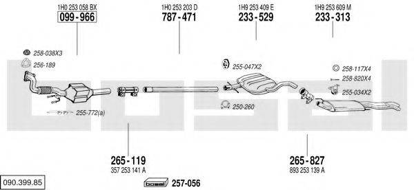 BOSAL 09039985 Система випуску ОГ