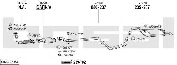 BOSAL 09222568 Система випуску ОГ