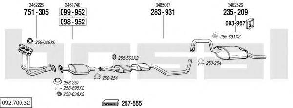 BOSAL 09270032 Система випуску ОГ