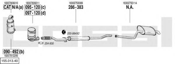 BOSAL 15501340 Система випуску ОГ