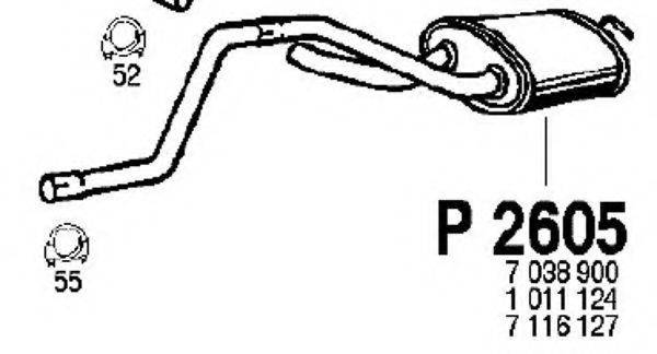 FENNO P2605 Глушник вихлопних газів кінцевий