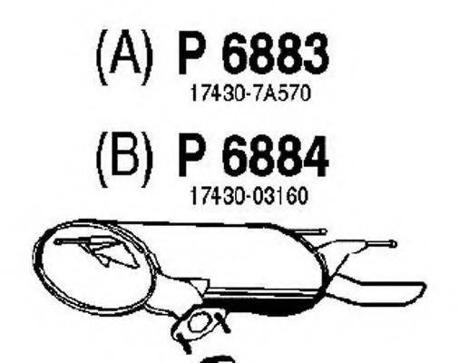 FENNO P6883 Глушник вихлопних газів кінцевий