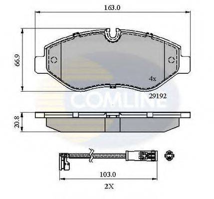 COMLINE CBP21555 Комплект гальмівних колодок, дискове гальмо