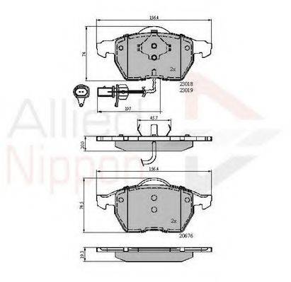 COMLINE ADB11542 Комплект гальмівних колодок, дискове гальмо