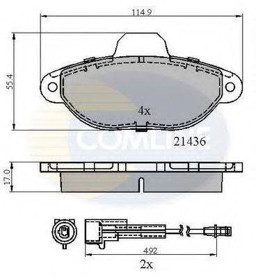 COMLINE CBP2509 Комплект гальмівних колодок, дискове гальмо