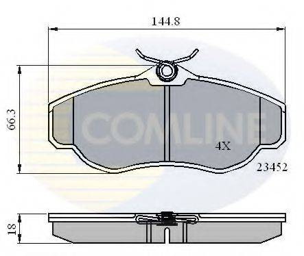 COMLINE CBP0162 Комплект гальмівних колодок, дискове гальмо