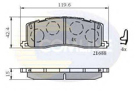 COMLINE CBP3443 Комплект гальмівних колодок, дискове гальмо