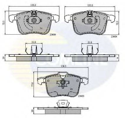 COMLINE CBP01593 Комплект гальмівних колодок, дискове гальмо