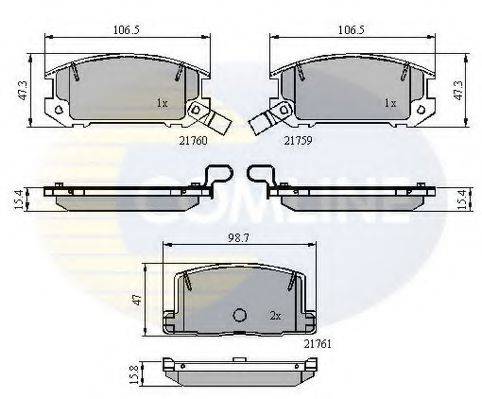 COMLINE CBP3756 Комплект гальмівних колодок, дискове гальмо