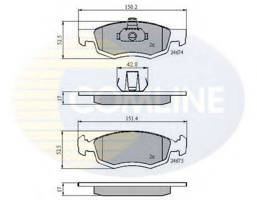 COMLINE CBP01791 Комплект гальмівних колодок, дискове гальмо