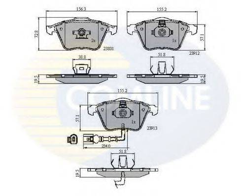 COMLINE CBP11628 Комплект гальмівних колодок, дискове гальмо