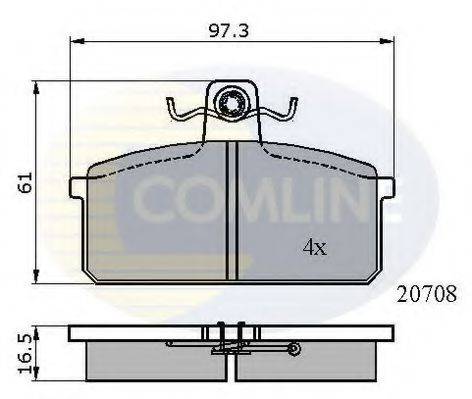 COMLINE CBP0204 Комплект гальмівних колодок, дискове гальмо