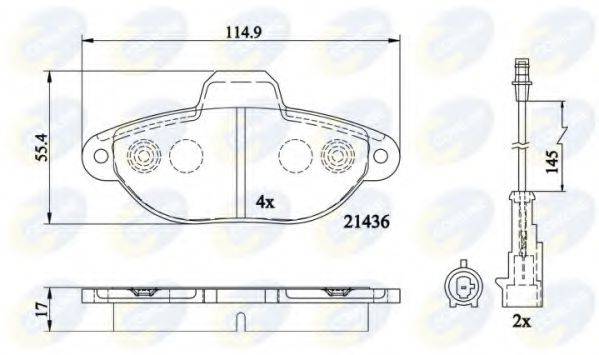 COMLINE CBP22200 Комплект гальмівних колодок, дискове гальмо