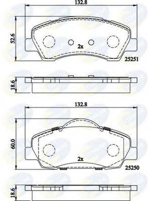 COMLINE CBP02199 Комплект гальмівних колодок, дискове гальмо