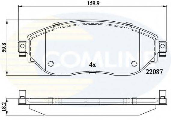 COMLINE CBP02285 Комплект гальмівних колодок, дискове гальмо