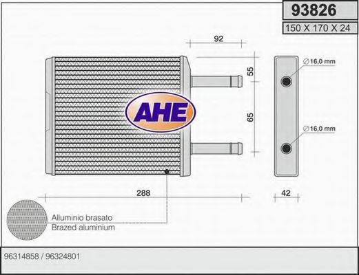 AHE 93826 Теплообмінник, опалення салону