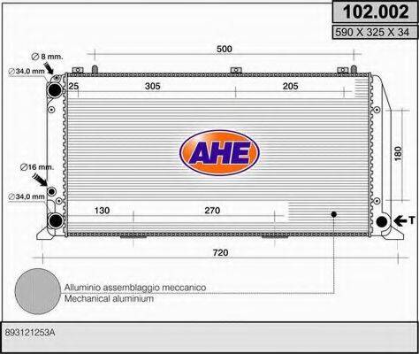 AHE 102002 Радіатор, охолодження двигуна