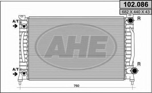 AHE 102086 Радіатор, охолодження двигуна