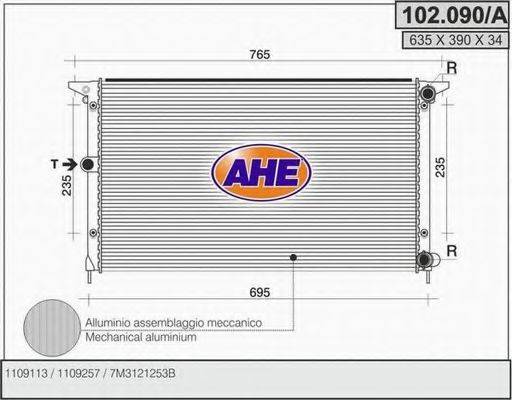 AHE 102090A Радіатор, охолодження двигуна