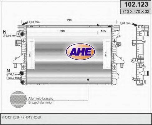 AHE 102123 Радіатор, охолодження двигуна