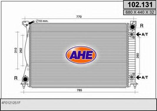 AHE 102131 Радіатор, охолодження двигуна