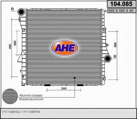 AHE 104085 Радіатор, охолодження двигуна