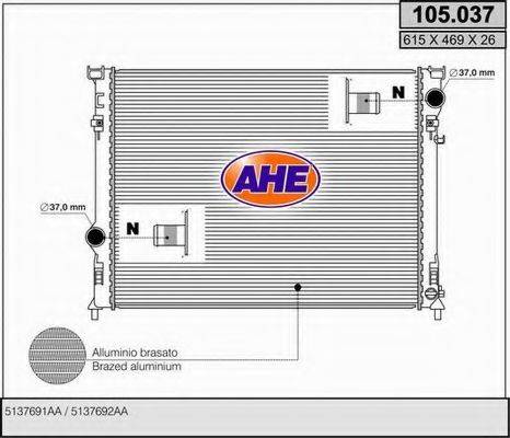 AHE 105037 Радіатор, охолодження двигуна