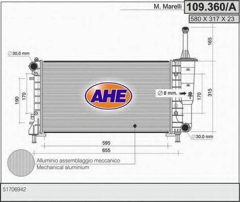 AHE 109360A Радіатор, охолодження двигуна