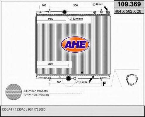 AHE 109369 Радіатор, охолодження двигуна