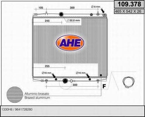 AHE 109378 Радіатор, охолодження двигуна