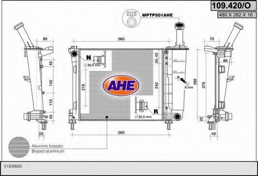 AHE 109420O Радіатор, охолодження двигуна