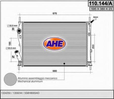 AHE 110144A Радіатор, охолодження двигуна