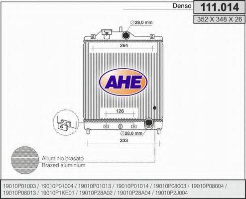 AHE 111014 Радіатор, охолодження двигуна