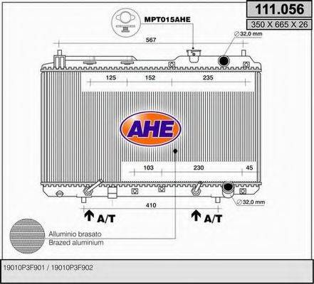 AHE 111056 Радіатор, охолодження двигуна