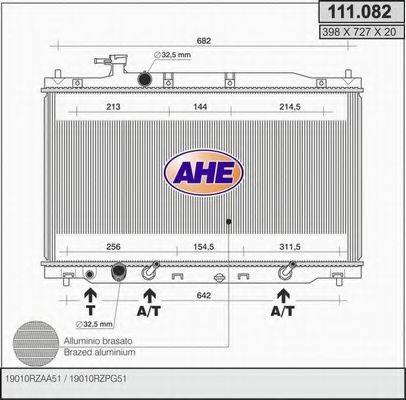 AHE 111082 Радіатор, охолодження двигуна