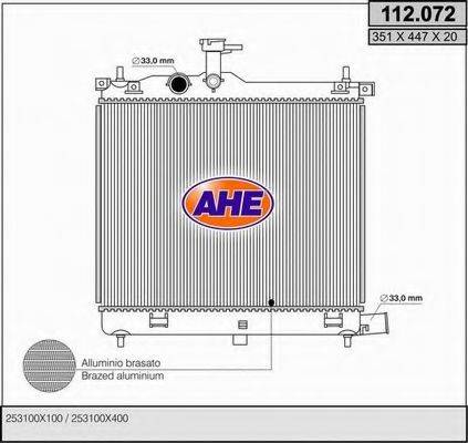 AHE 112072 Радіатор, охолодження двигуна